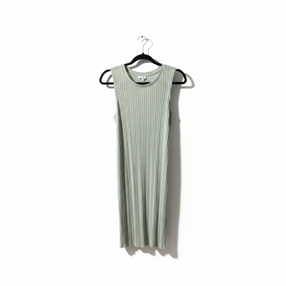 A New Day Women's Medium Green Ribbed Knit Sleeveless‎ Tank Midi Dress